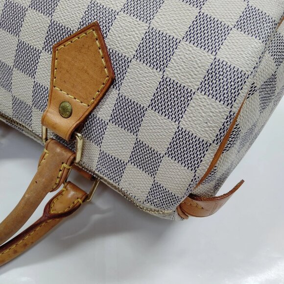 Authentic Louis Vuitton Speedy 25 White Damier Azur Hand Bag mn691-122225 - Picture 7 of 16